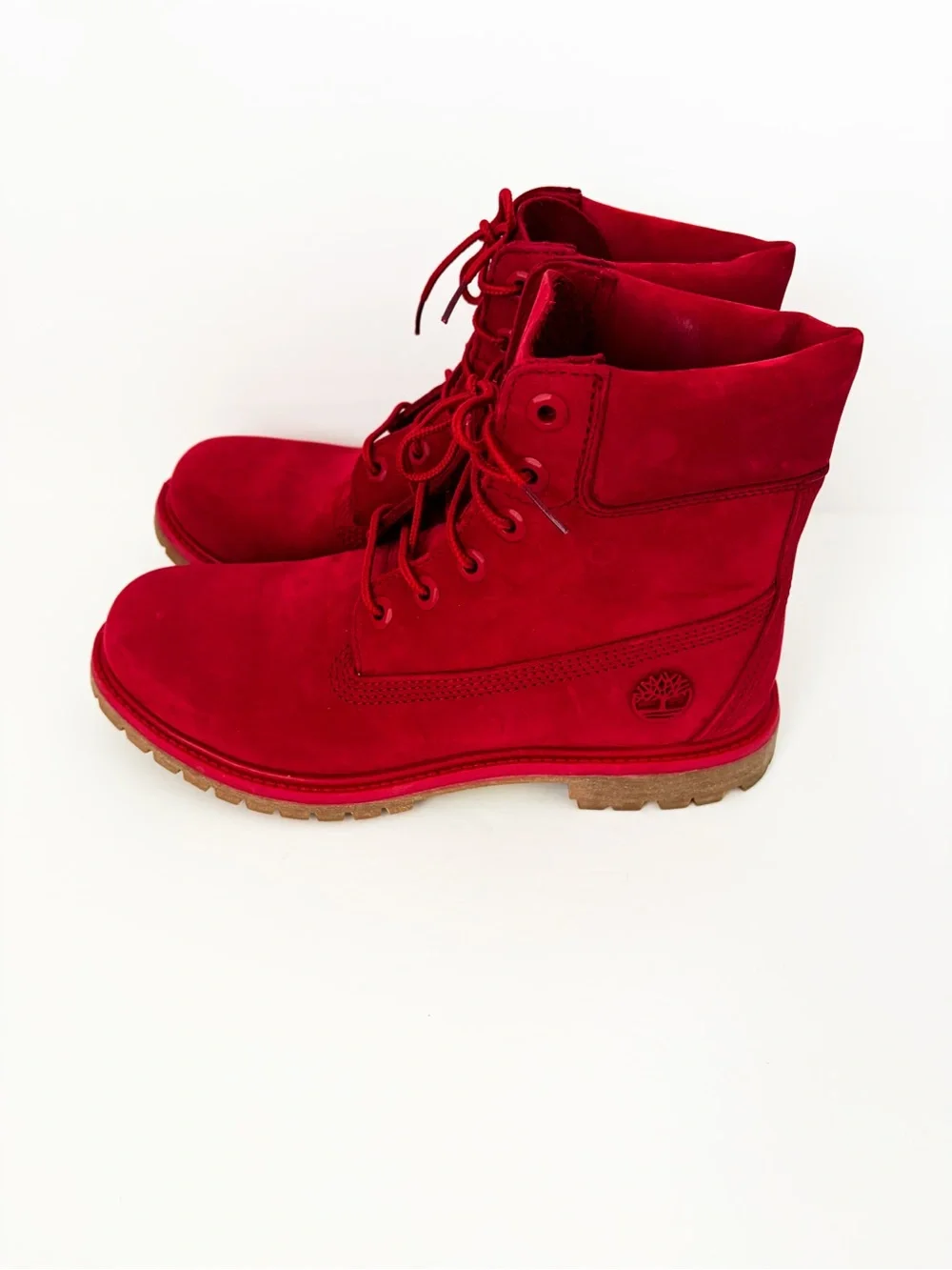 Timberland Men’s 6 Inch Premium Waterproof Boots in Striking Medium Red 9